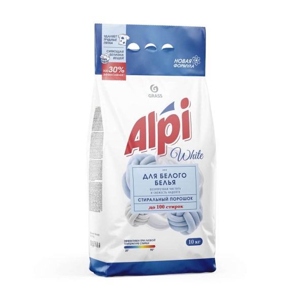 Стиральный порошок для белого белья Grass Alpi White 10 кг