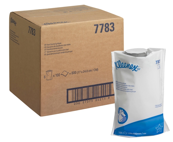 7783 Дезинфицирующие салфетки Kleenex® сменный блок для диспенсера 7936 (6 блоков х 100 л)