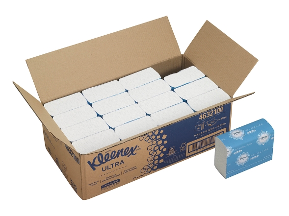 4632 Бумажные полотенца в пачках Kleenex® Ultra Multifold белые 2 слоя (16 пач х 150 л)