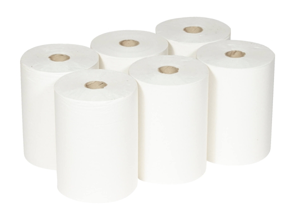 6697 Бумажные полотенца в рулонах Scott Slimroll белые однослойные (6 рул х 190 м)