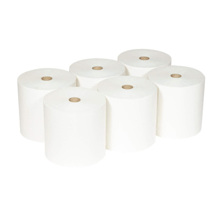 6687 Бумажные полотенца в рулонах Scott XL белые однослойные (6 рул х 354 м)