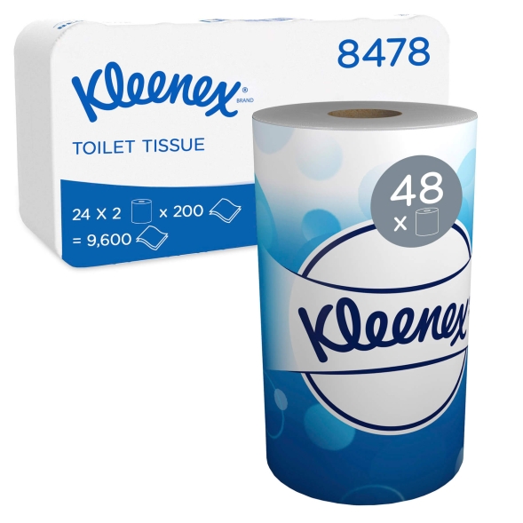 Туалетная бумага в стандартных рулонах 8478 Kleenex двухслойная от Kimberly-Clark Professional (48 рул х 24,8 м)