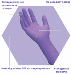 Нитриловые перчатки Kimtech™ Purple Nitrile Xtra 30см фиолетовые (500 штук)