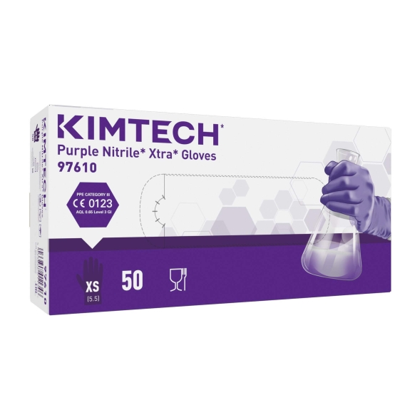 Нитриловые перчатки Kimtech™ Purple Nitrile Xtra 30см фиолетовые (500 штук)