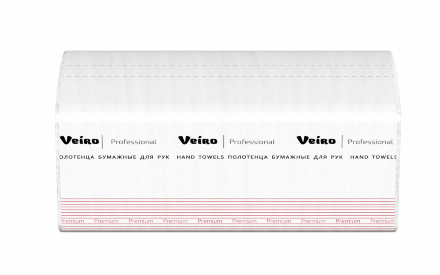 Бумажные полотенца в пачках KV314SP Veiro Premium белые двухслойные линейки Professional (20 пач х 200 л)