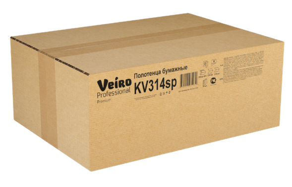 Бумажные полотенца в пачках KV314SP Veiro Premium белые двухслойные линейки Professional (20 пач х 200 л)