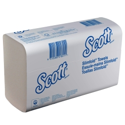 5856 Бумажные полотенца в пачках Scott® SlimFold белые 1 слой (12 пач х 147 л)