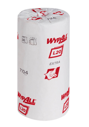 7104 Протирочный материал в рулонах WypAll L10 Extra белый однослойный (12 рулонов по 200 листов)