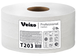 T203 Туалетная бумага в средних рулонах Veiro Professional Comfort двухслойная (12 рул х 200 м)