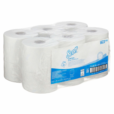 6623 Бумажные полотенца в рулонах Scott® Control Slimroll белые 1 слой (6 рул х 165 м)