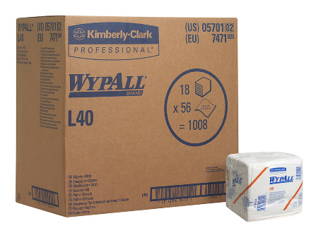 7471 Протирочный материал в пачках WypAll L40 однослойный белый (18 пач х 56 л)
