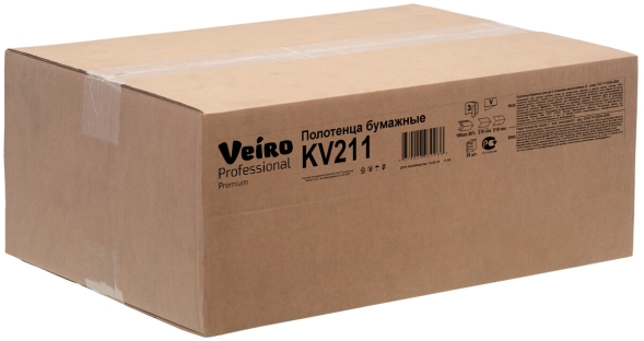 KV211 Бумажные полотенца в пачках Veiro Comfort 3 слоя (20 пач х 180 л)