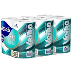 K301 Бумажные полотенца в рулонах Veiro Home белые 2 слоя (6 рул х 32 м)