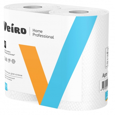 Бумажные полотенца в рулонах K301 Veiro Home белые двухслойные (6 рул х 32 м)