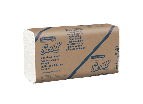 1860 Бумажные полотенца в пачках Scott® MultiFold белые 1 слой растворимые (16 пач х 250 л)