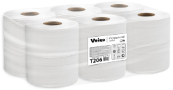 T206 Туалетная бумага в средних рулонах Veiro Comfort 2 слоя (12 рул х 125 м)