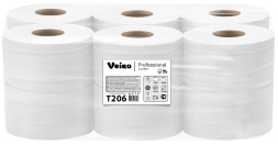 T206 Туалетная бумага в средних рулонах Veiro Professional Comfort двухслойная (12 рул х 125 м)
