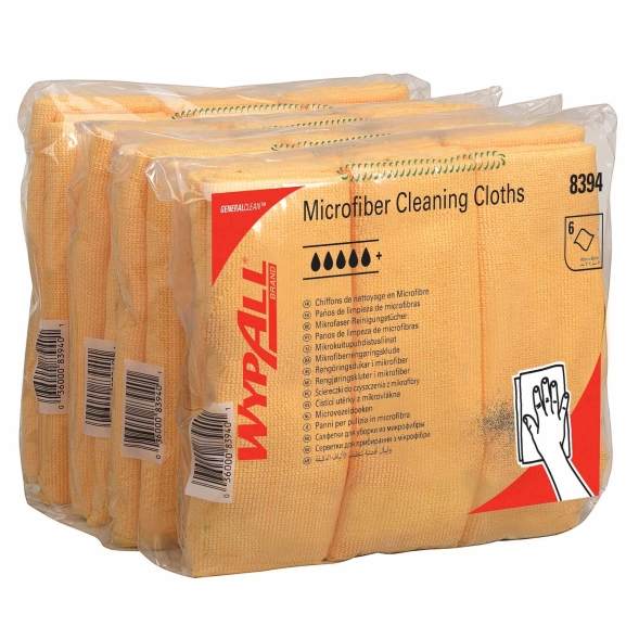 8394 Микрофибра в пачках WypAll® Microfibre Cloth жёлтый (4 пач х 6 л)