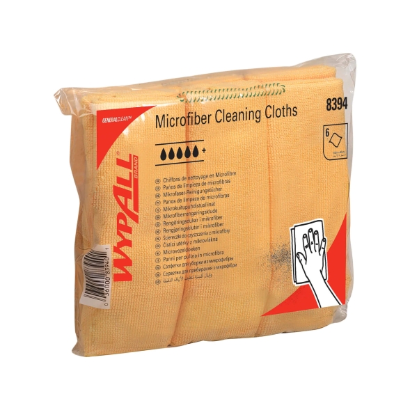 8394 Микрофибра в пачках WypAll® Microfibre Cloth жёлтый (4 пач х 6 л)