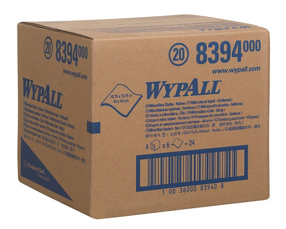 8394 Микрофибра в пачках WypAll® Microfibre Cloth жёлтый (4 пач х 6 л)