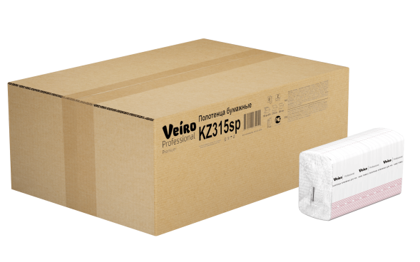 KZ315SP Бумажные полотенца в пачках Veiro Premium белые 2 слоя (21 пач х 190 л)