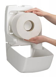 6958 Диспенсер для туалетной бумаги в больших рулонах Aquarius белый (для 8512, 8615)