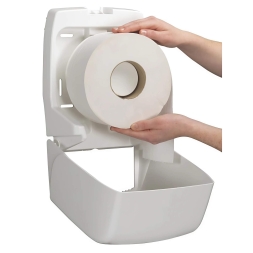 6958 Диспенсер для туалетной бумаги в больших рулонах Aquarius белый (для 8512, 8615)