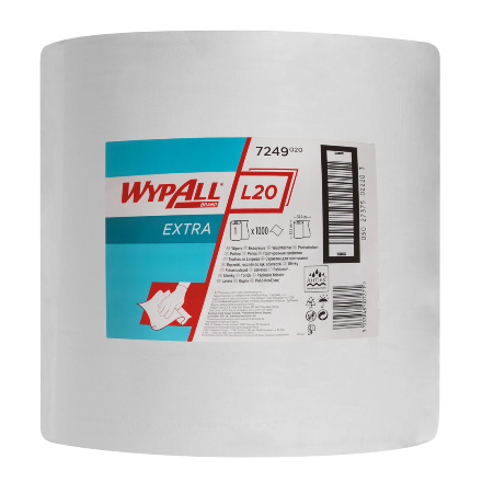 7249 Протирочный материал в рулонах WypAll L20 Extra двухслойный белый (1 рулон 1000 листов)