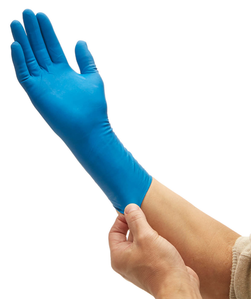 Перчатка на руке нитрил-неопрен KleenGuard G29 Solvent Перчатки нитрил-неопрен Kimberly-Clark KleenGuard G29 Solvent, 0.22 мм, синие (10 х 50 шт.)