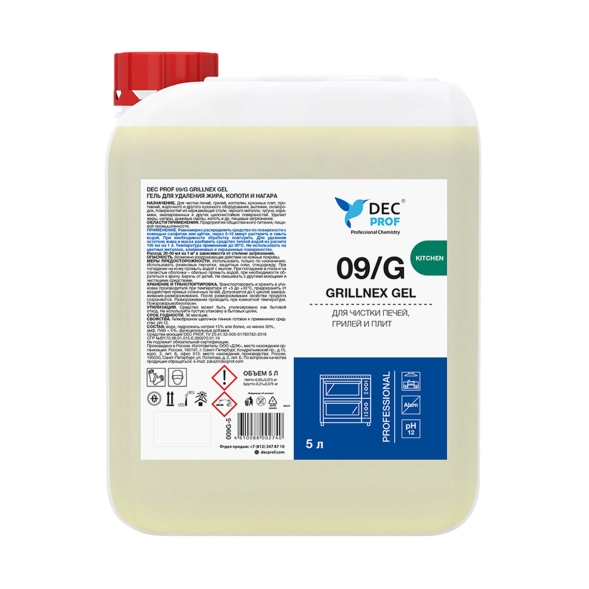 Гель для удаления жира/копоти Dec Prof 09G-5 Grillnex (канистра 5 л) 