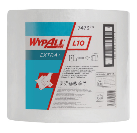 7473 Протирочный материал в рулонах WypAll L10 Extra+ однослойный белый (1 рул х 380 м)