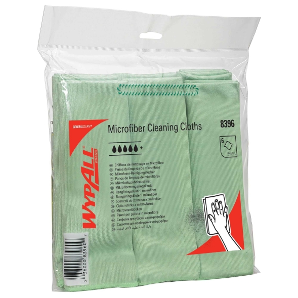 8396 Микрофибра в пачках WypAll® Microfibre Cloth зелёный (4 пач х 6 л)