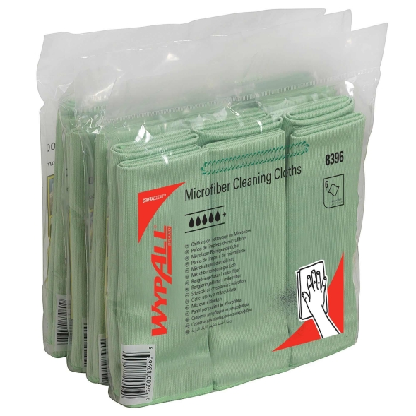 8396 Микрофибра в пачках WypAll® Microfibre Cloth зелёный (4 пач х 6 л)