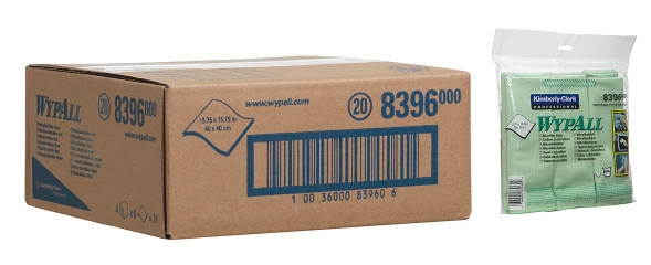 8396 Микрофибра в пачках WypAll® Microfibre Cloth зелёный (4 пач х 6 л)