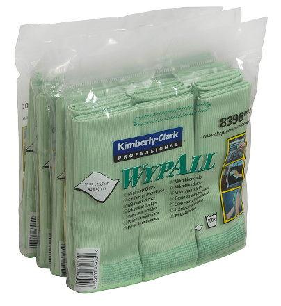 8396 Микрофибра в пачках WypAll Microfibre Cloth зелёный (4 пач х 6 л)