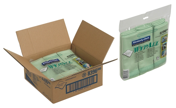 8396 Микрофибра в пачках WypAll® Microfibre Cloth зелёный (4 пач х 6 л)