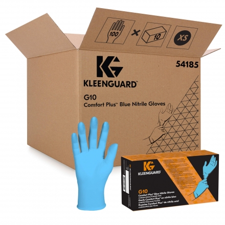 Перчатки нитриловые KleenGuard® G10 Comfort Plus, 0.10 мм, голубые (10 х 100 шт.)
