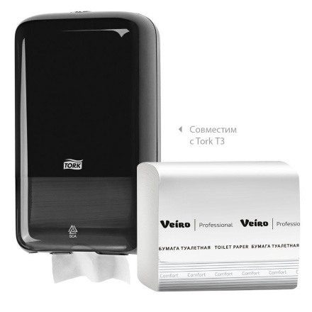 TV201 Туалетная бумага в пачках Veiro Professional Comfort двухслойная (30 пач х 250 л)