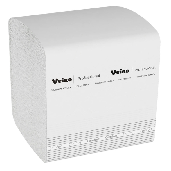 Туалетная бумага в пачках TV201 Veiro Comfort двухслойная линейки Professional (30 пач х 250 л)