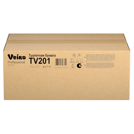 Туалетная бумага в пачках TV201 Veiro Comfort двухслойная линейки Professional (30 пач х 250 л)