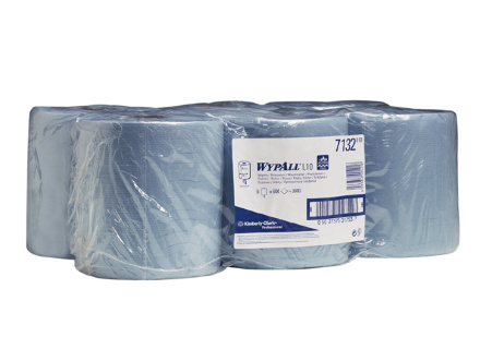 7132 Протирочный материал в рулонах с центральной подачей WypAll® L10 однослойный голубой (6 рулонов по 600 листов)