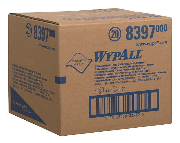 8397 Микрофибра в пачках WypAll® Microfibre Cloth красный (4 пач х 6 л)