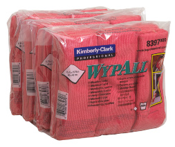 8397 Микрофибра в пачках WypAll Microfibre Cloth красный (4 пач х 6 л)