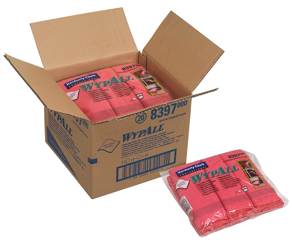 8397 Микрофибра в пачках WypAll® Microfibre Cloth красный (4 пач х 6 л)