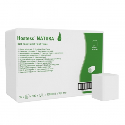 Туалетная бумага в пачках 8036 Hostess Natura однослойная от Kimberly-Clark Professional (32 пач х 500 л)