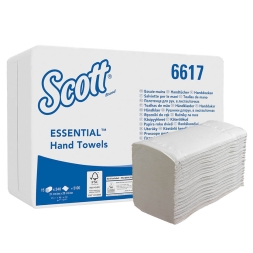 6617 Бумажные полотенца в пачках Scott® Essential белые 1 слой (15 пач х 340 л)