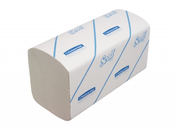 6775 Бумажные полотенца в пачках Scott белые однослойные (15 пач х 320 л)