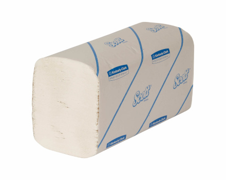 6775 Бумажные полотенца в пачках Scott белые однослойные (15 пач х 320 л)