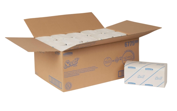 6775 Бумажные полотенца в пачках Scott белые однослойные (15 пач х 320 л)