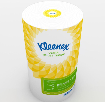 8474 Туалетная бумага в стандартных рулонах Kleenex Ultra двухслойная 24 рулона по 27,5 метра